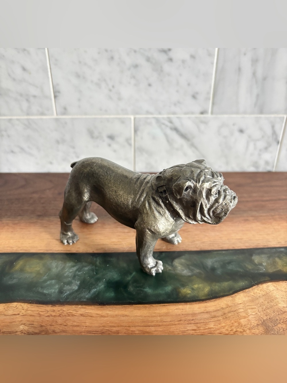 Vintage 1970's Cast Pewter Philip Kraczkowski Bulldog Figurine